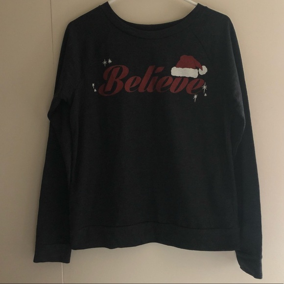 Believe Santa Cold Crush Ugly Sweater Sweatshirt M - Picture 1 of 6